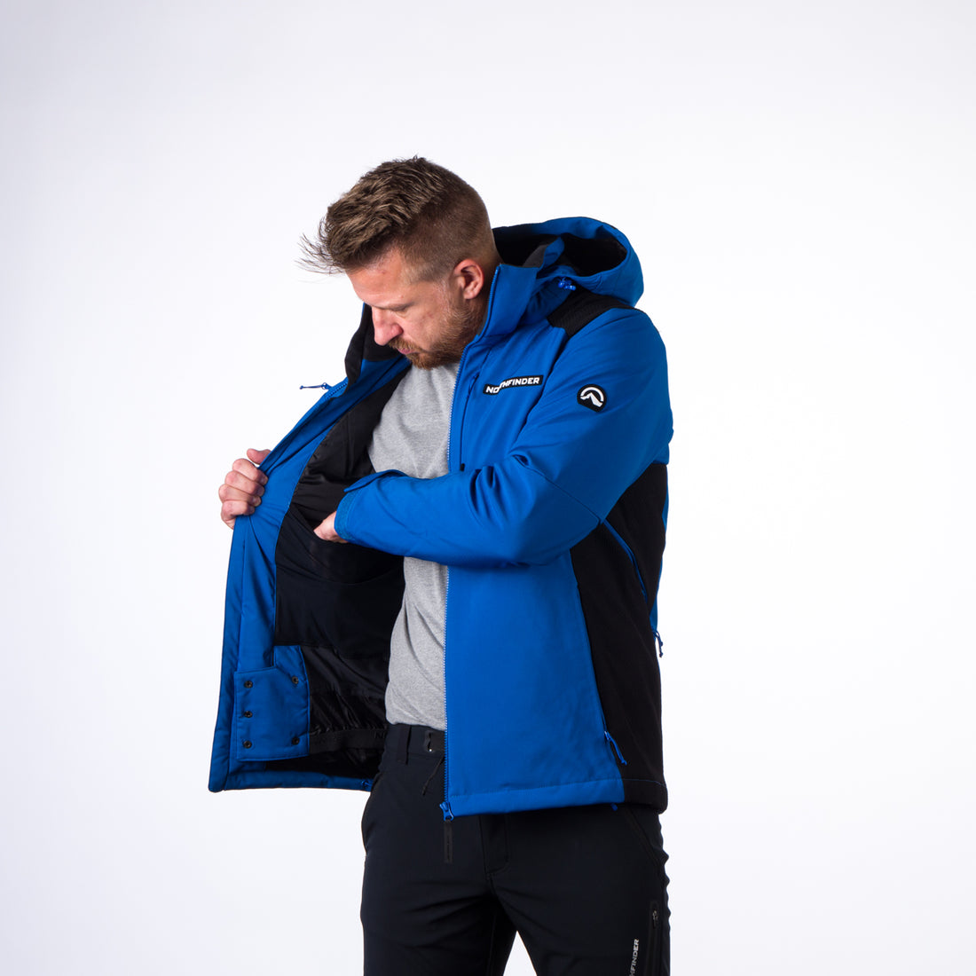 Men's softshell ski jacket DREWIN BU-5009SNW