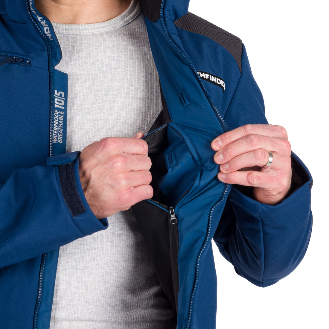Men's softshell ski jacket DREWIN BU-5009SNW