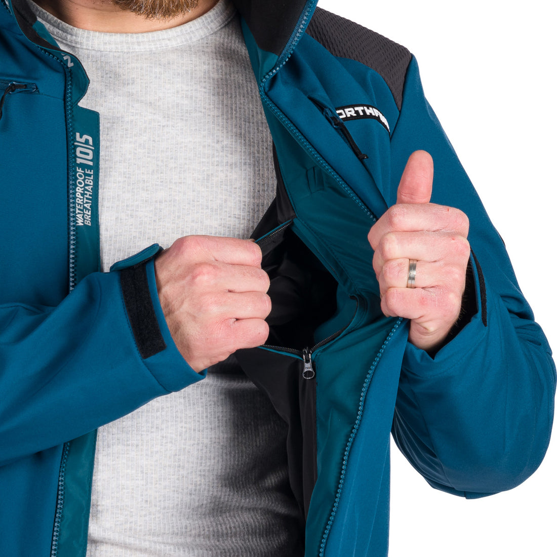 Men's softshell ski jacket DREWIN BU-5009SNW