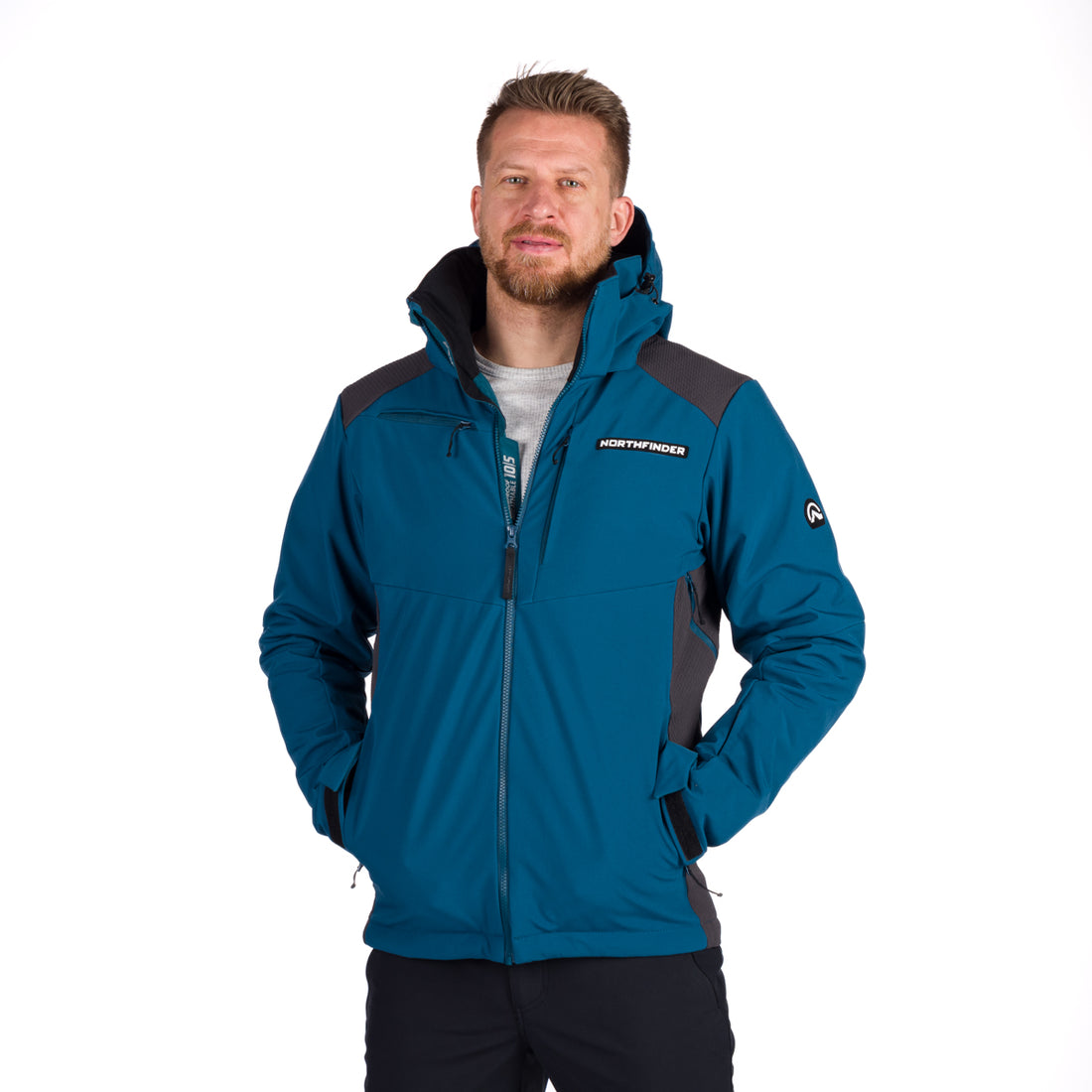 Men's softshell ski jacket DREWIN BU-5009SNW