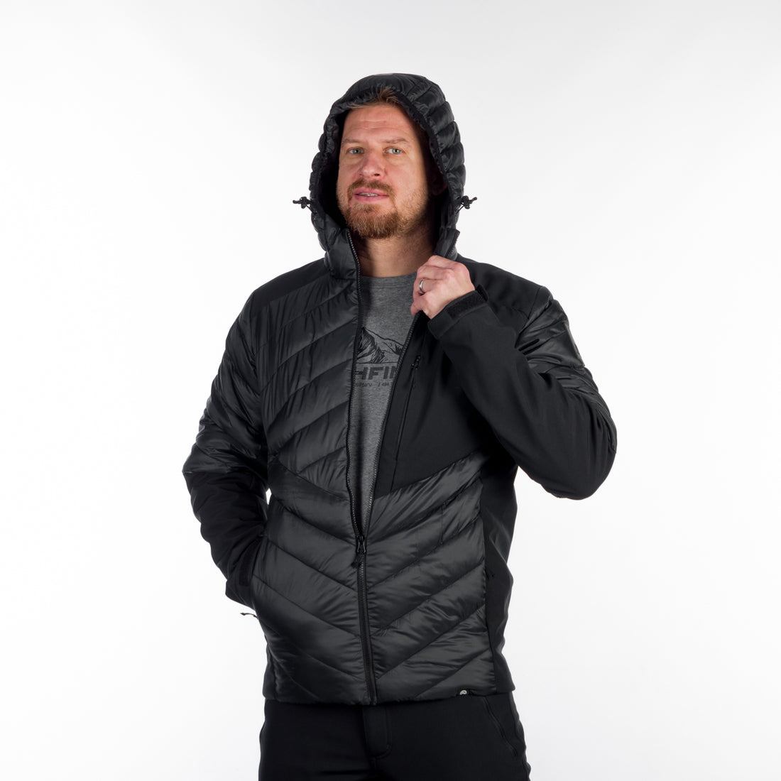 Men's urban hybrid insulated jacket with softshell BARRY