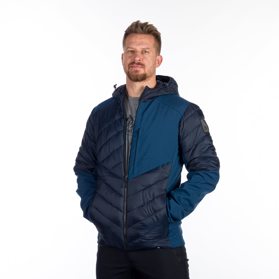 Men's urban hybrid insulated jacket with softshell BARRY