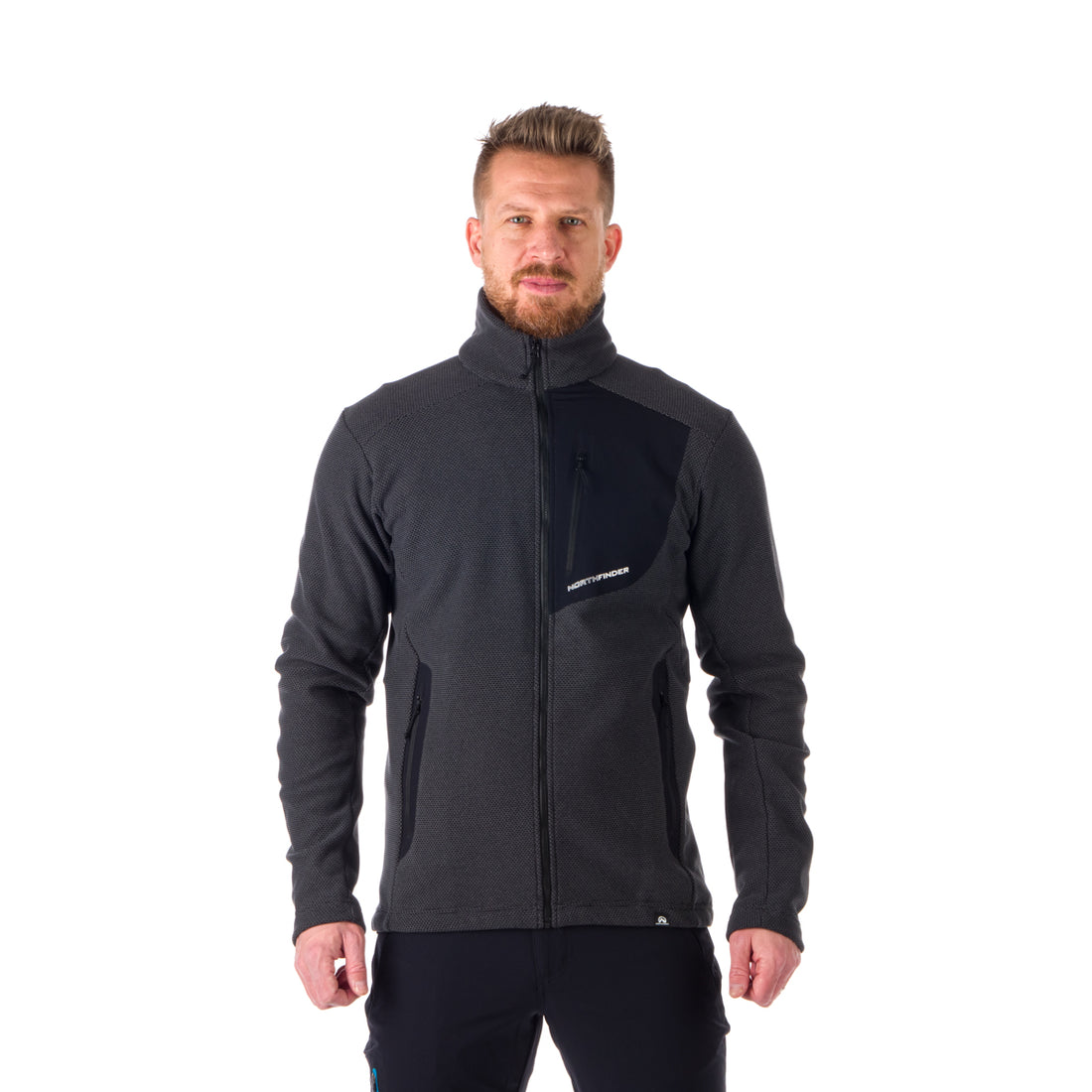 MI-3774OR men's trekking fleece sweater melange style BELLAMY