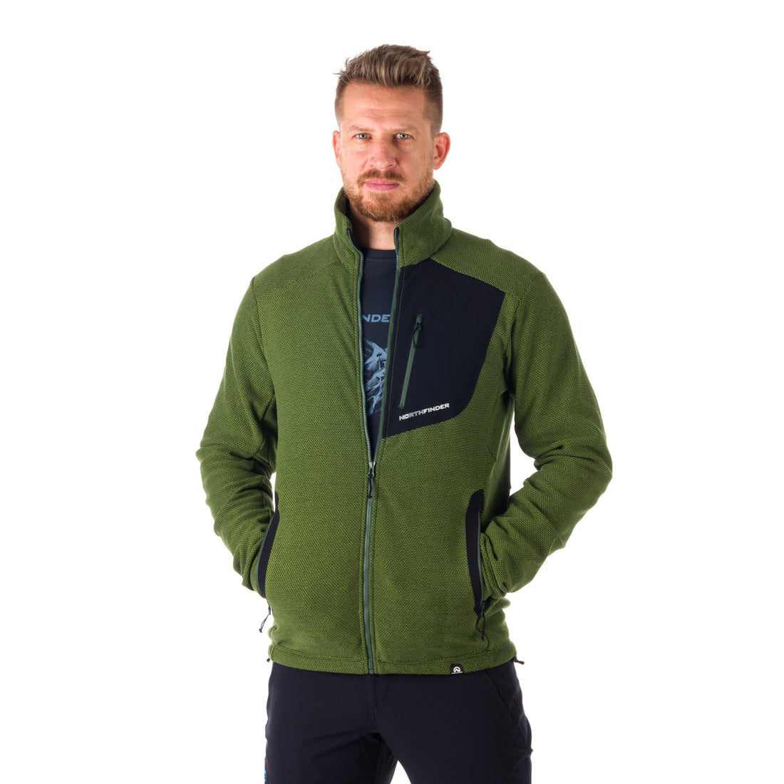 MI-3774OR men's trekking fleece sweater melange style BELLAMY