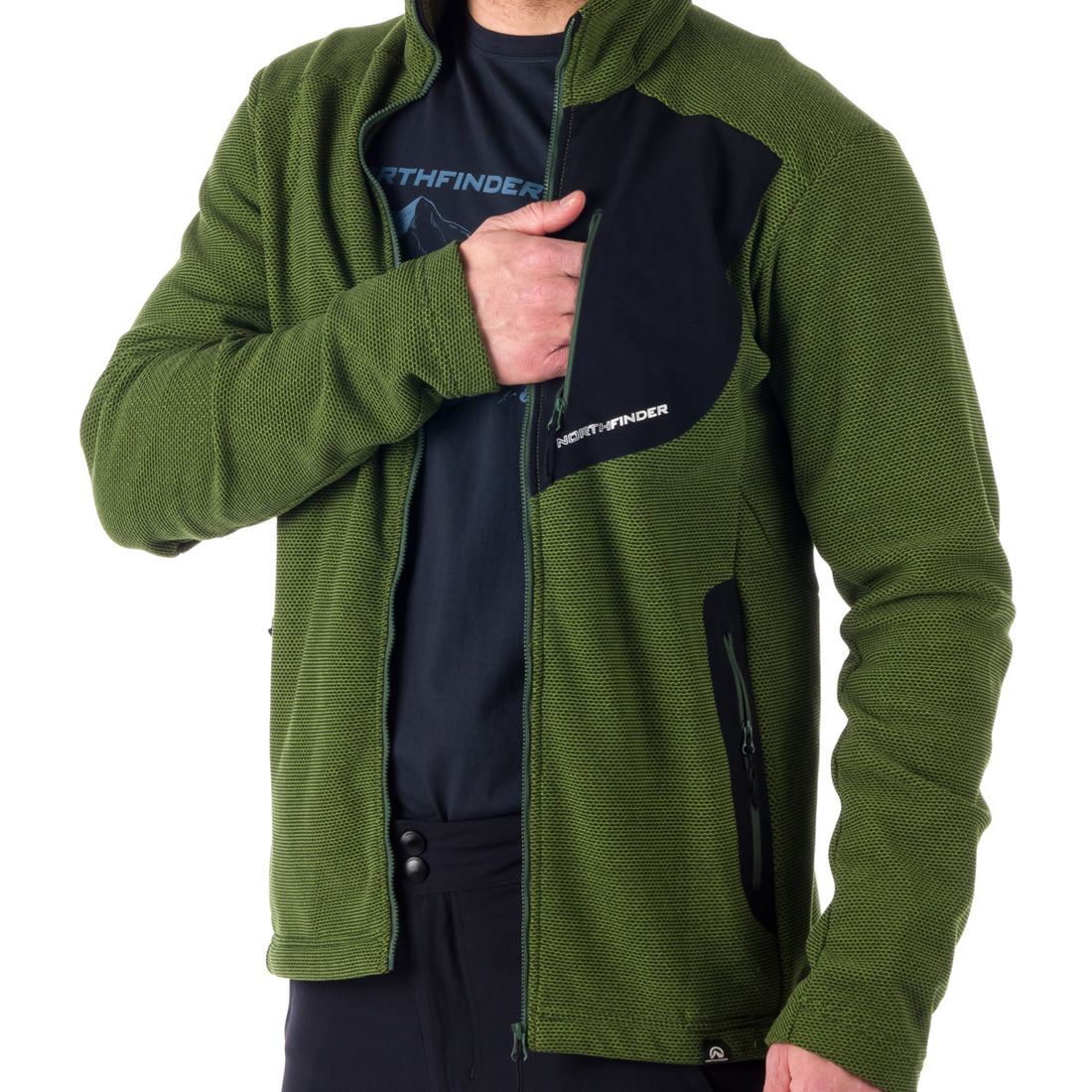 MI-3774OR men's trekking fleece sweater melange style BELLAMY