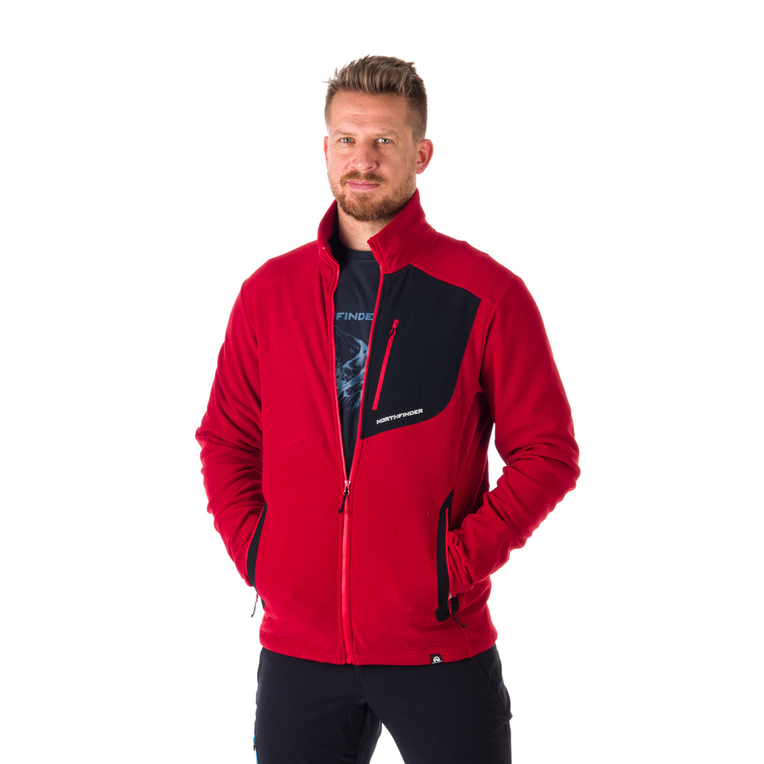 MI-3774OR men's trekking fleece sweater melange style BELLAMY