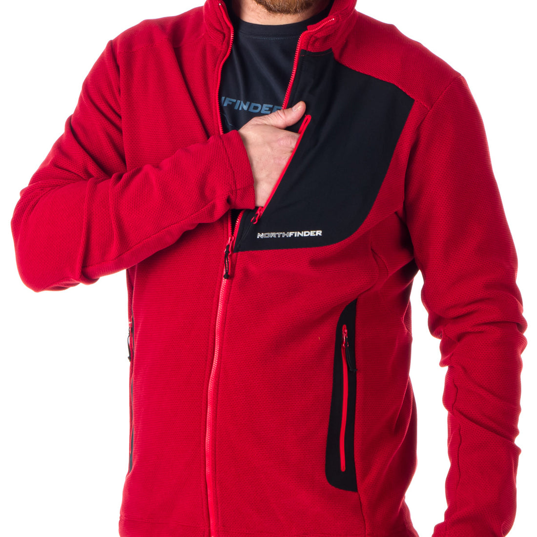 MI-3774OR men's trekking fleece sweater melange style BELLAMY