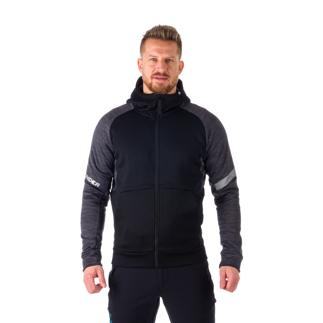 MI-3775OR men's outdoor melange active hoodie sweater BENICIO