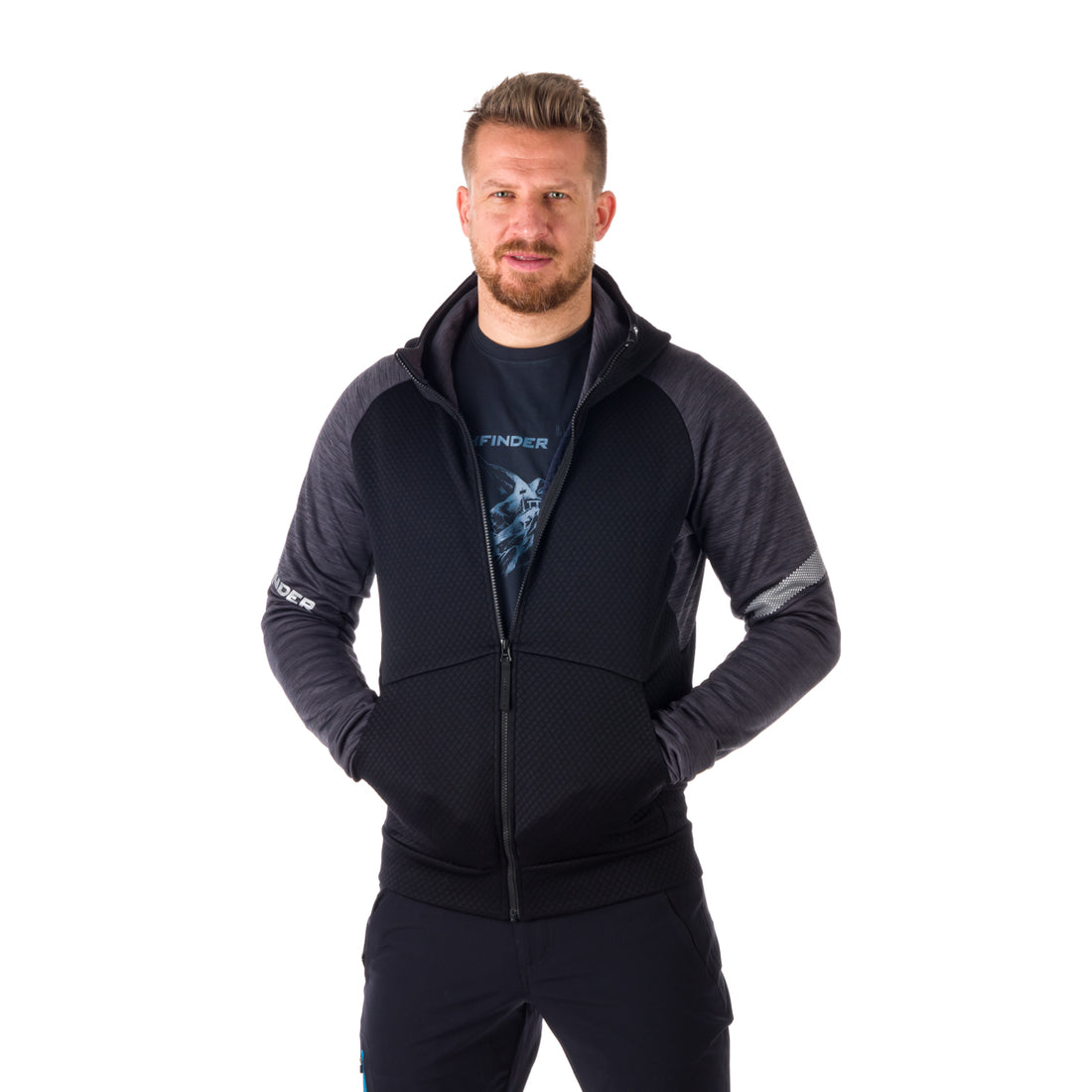 MI-3775OR men's outdoor melange active hoodie sweater BENICIO