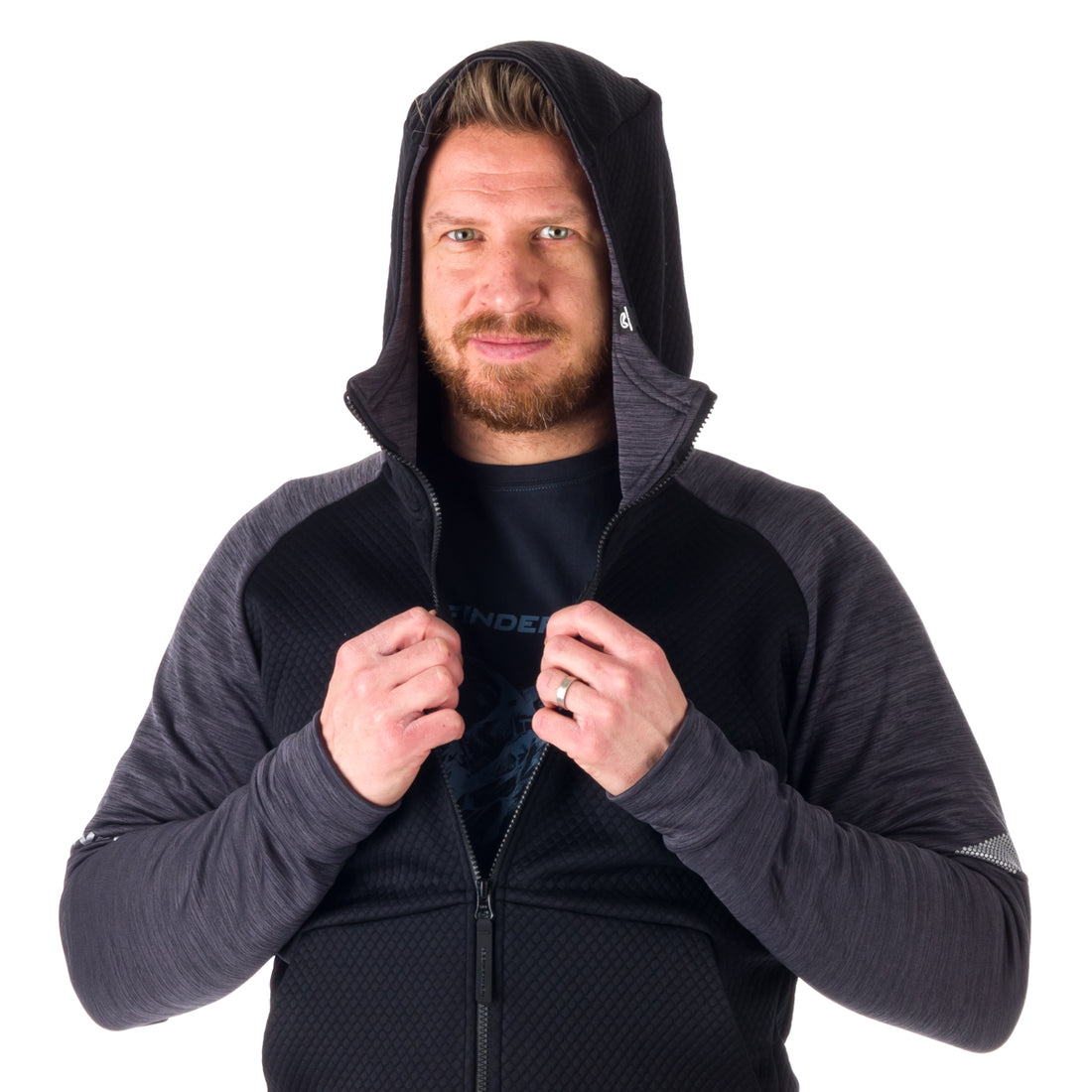 MI-3775OR men's outdoor melange active hoodie sweater BENICIO