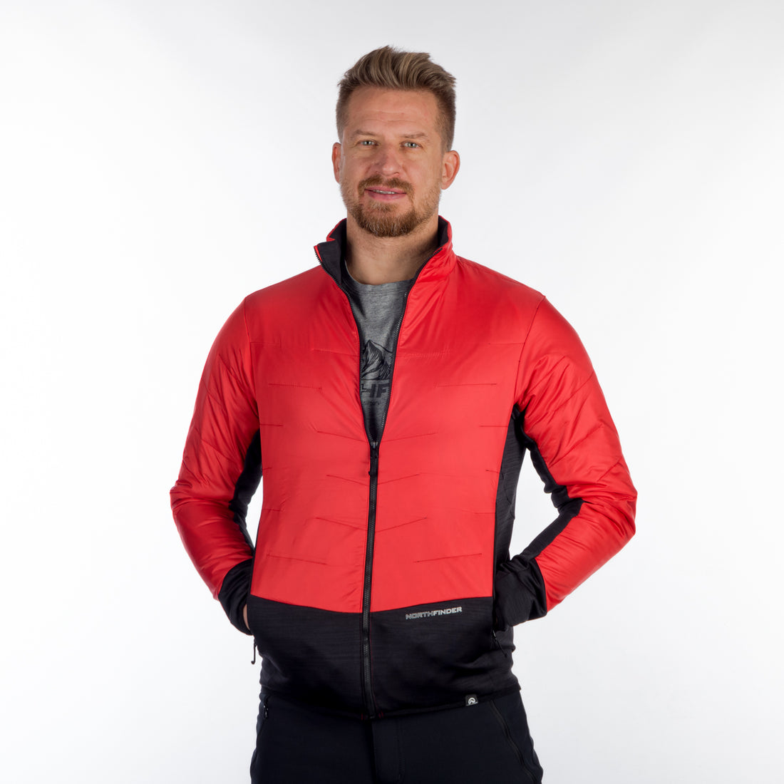 MI-3812OR men's hybrid windproof outdoor sweater with PrimaLoft ELDON