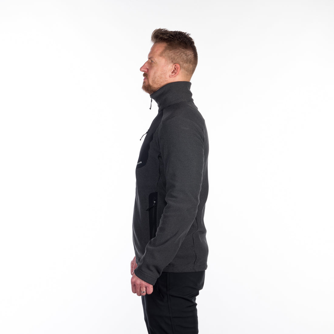 MI-3813OR men's trekking fleece sweater melange style BOB