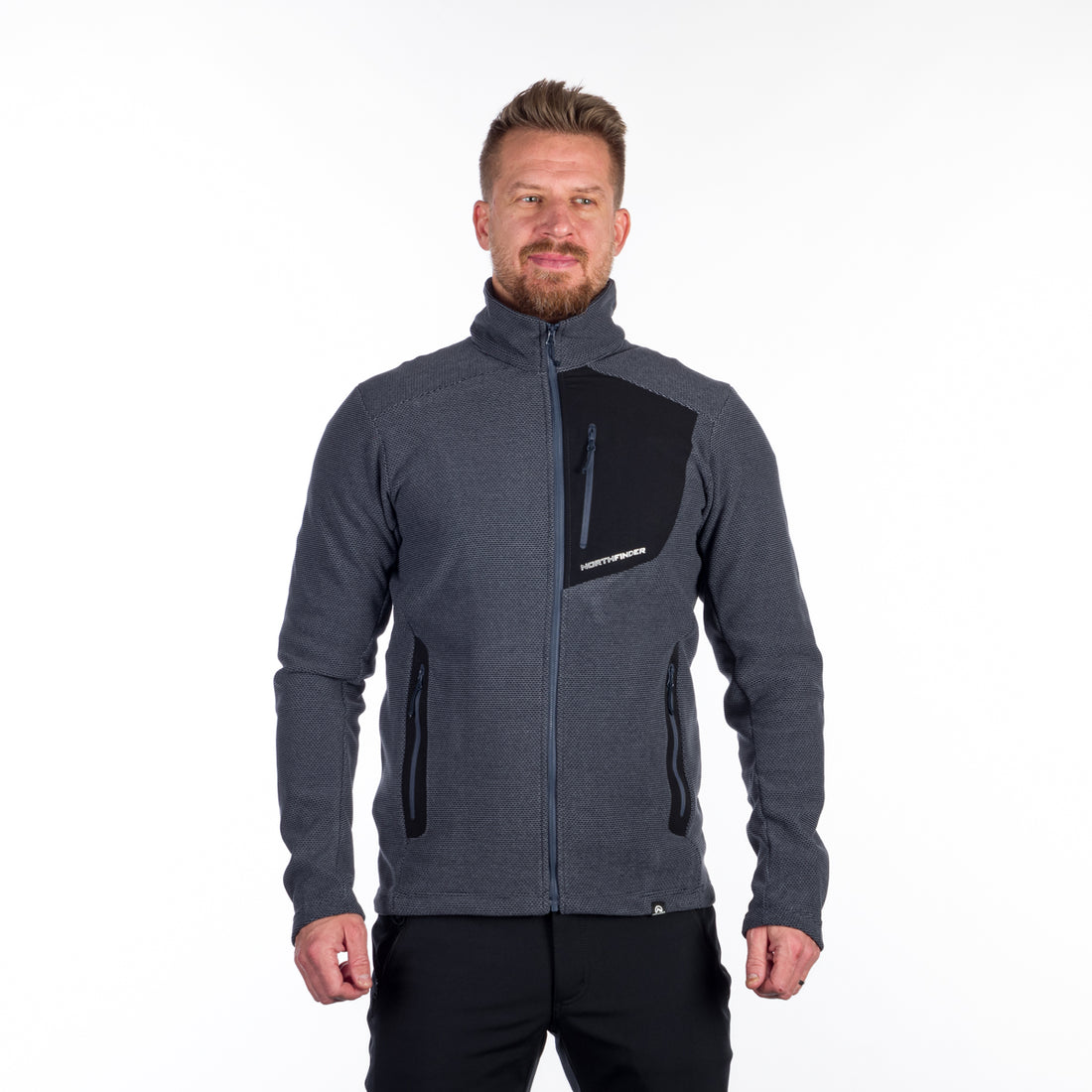 MI-3813OR men's trekking fleece sweater melange style BOB