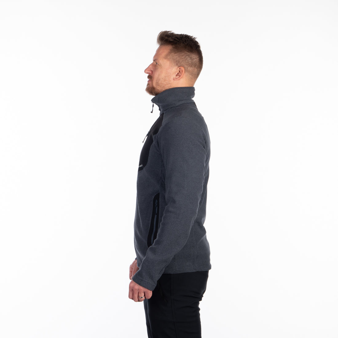 MI-3813OR men's trekking fleece sweater melange style BOB