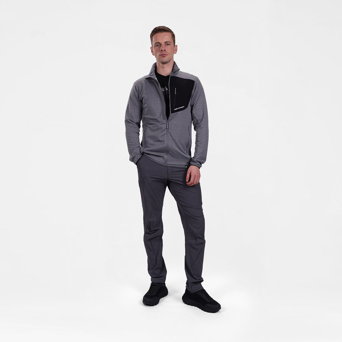 MI-38241OR men's fleece grid sweater TRUGBERG
