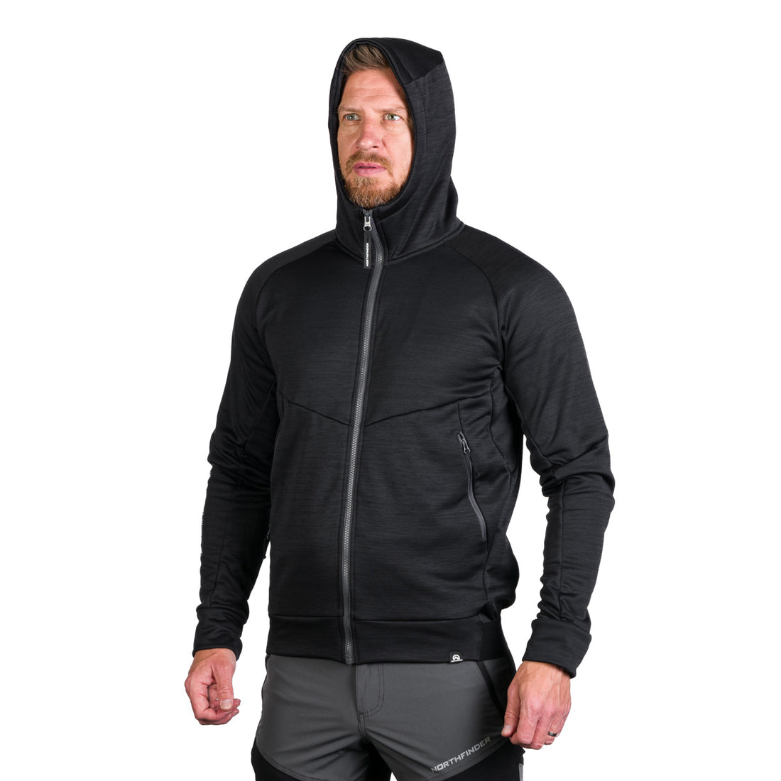 MI-3828OR men's active multisport melange fleece hoody sweater KEN