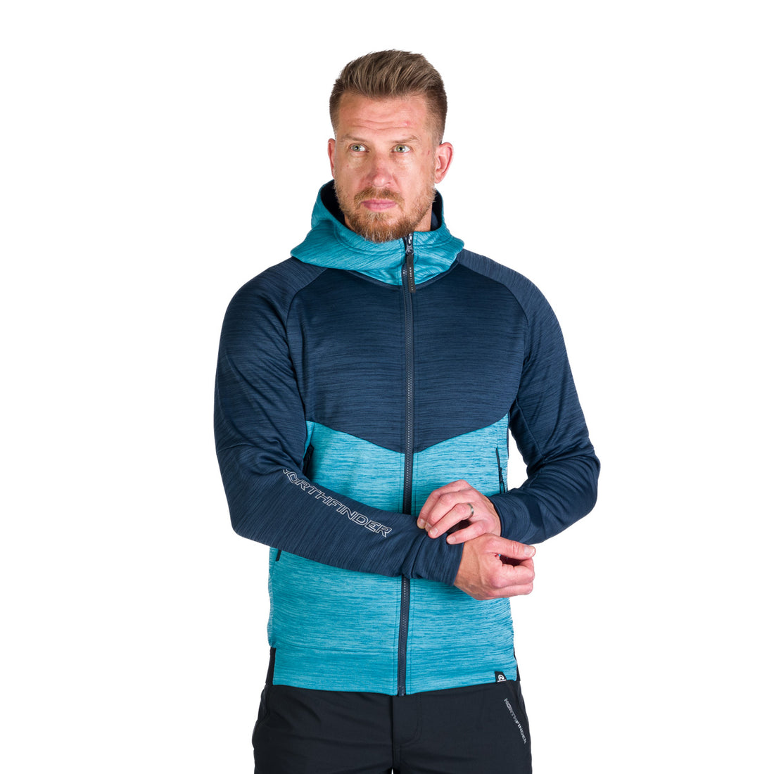 MI-3828OR men's active multisport melange fleece hoody sweater KEN