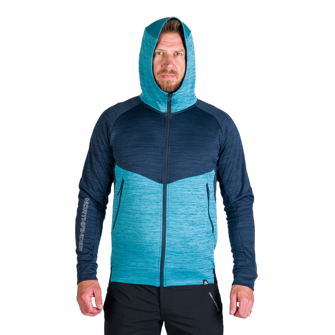 MI-3828OR men's active multisport melange fleece hoody sweater KEN