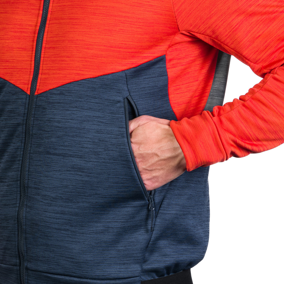 MI-3828OR men's active multisport melange fleece hoody sweater KEN