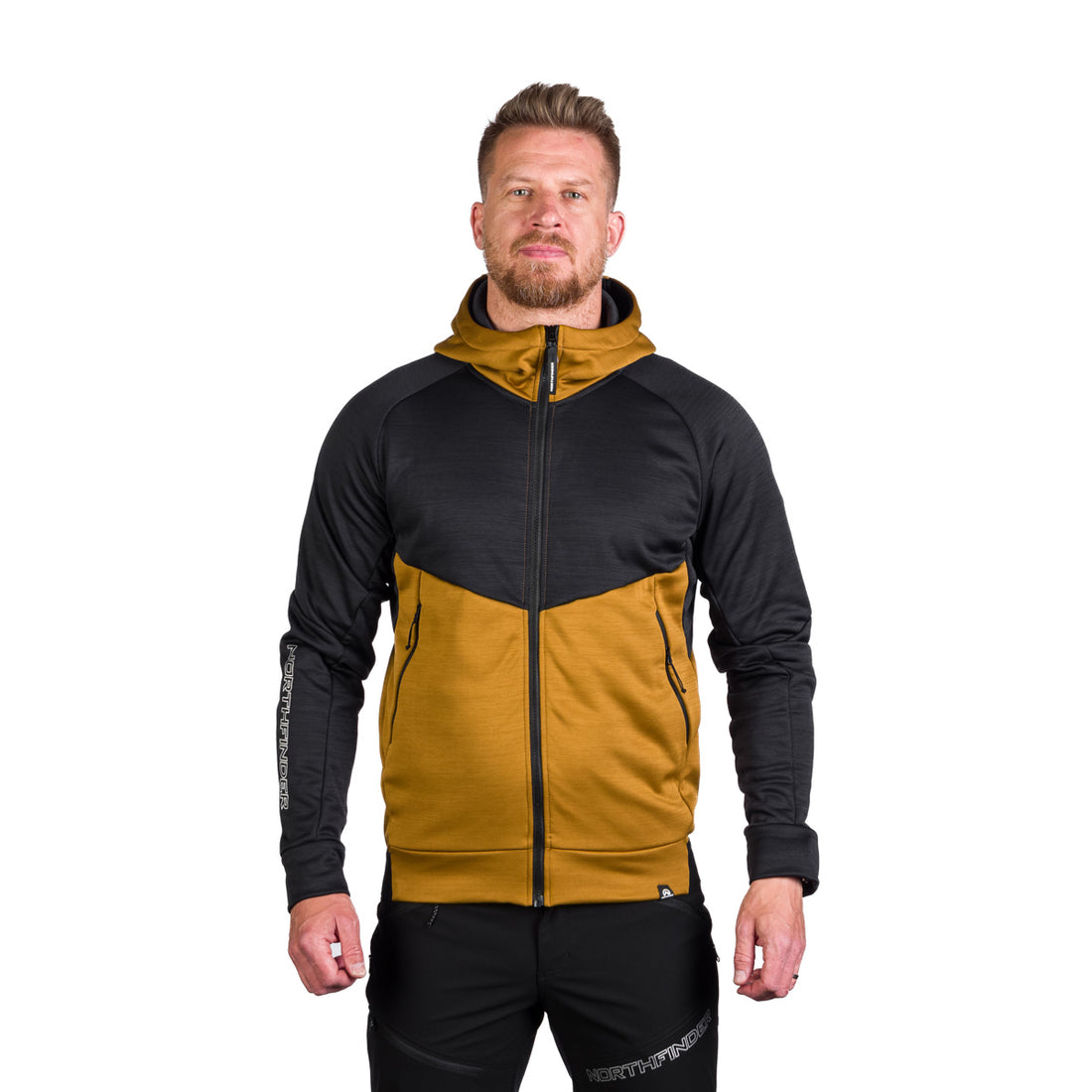 MI-3828OR men's active multisport melange fleece hoody sweater KEN