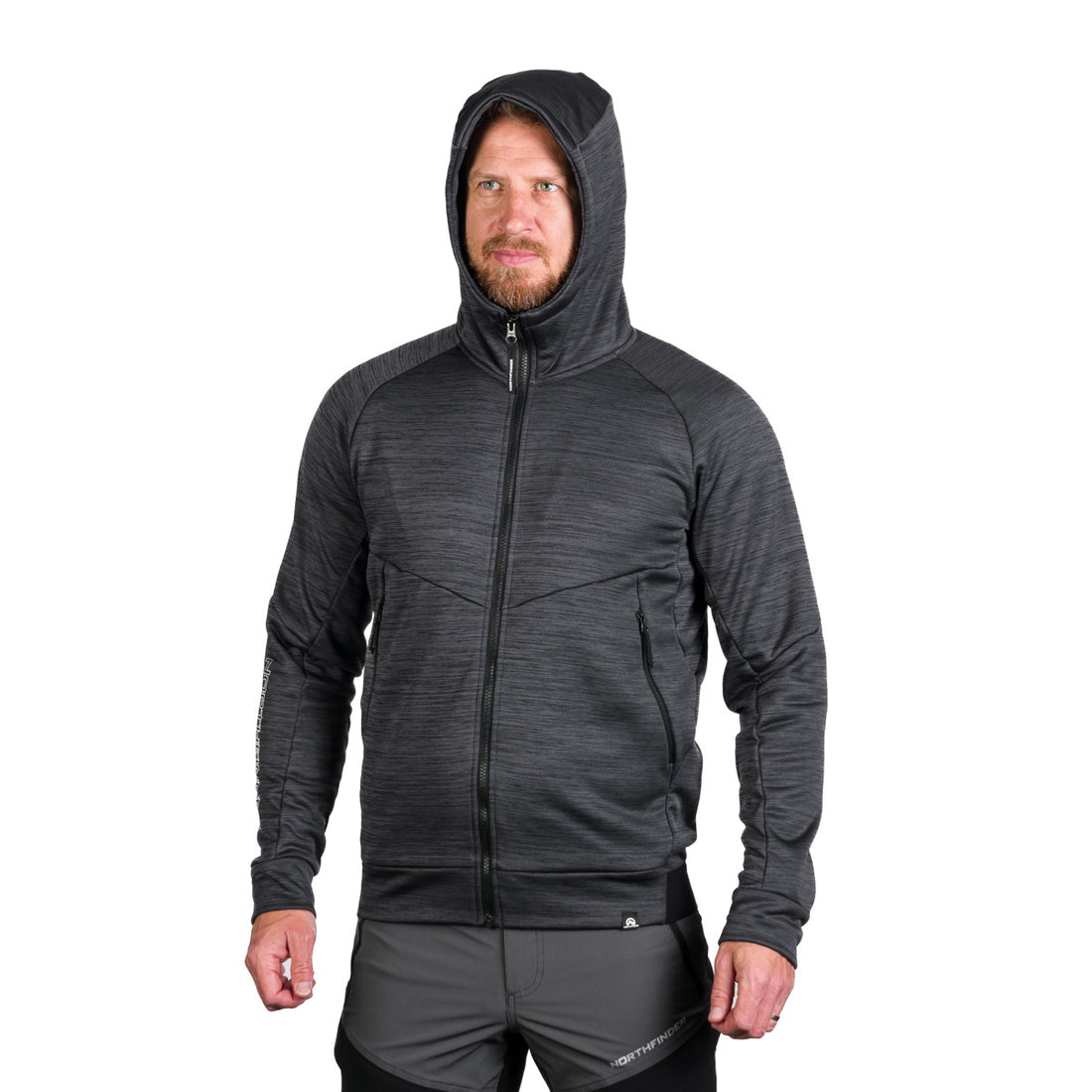 MI-3828OR men's active multisport melange fleece hoody sweater KEN