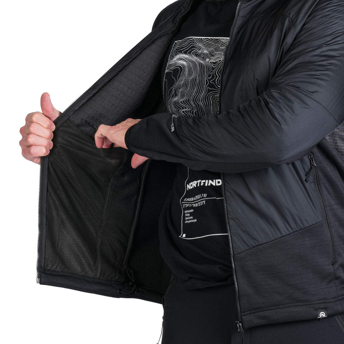MI-3844OR men's hybrid windproof outdoor sweater GIULIANO