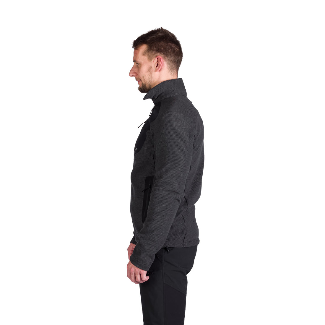 MI-3845OR men's trekking fleece sweater melange style LUDOVICO