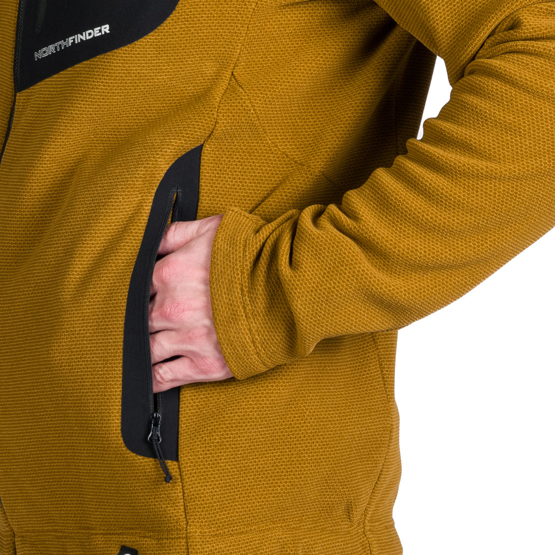 MI-3845OR men's trekking fleece sweater melange style LUDOVICO