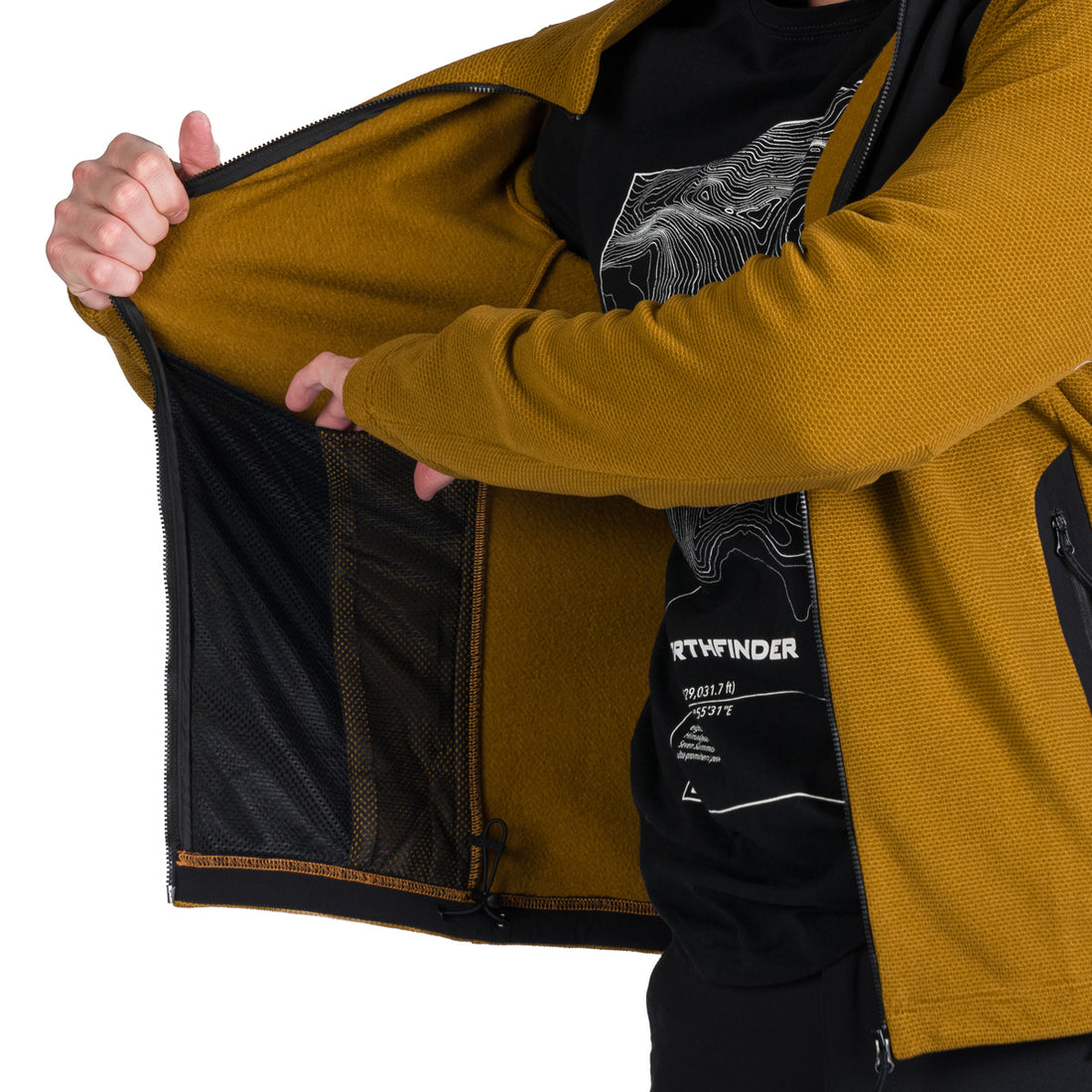 MI-3845OR men's trekking fleece sweater melange style LUDOVICO