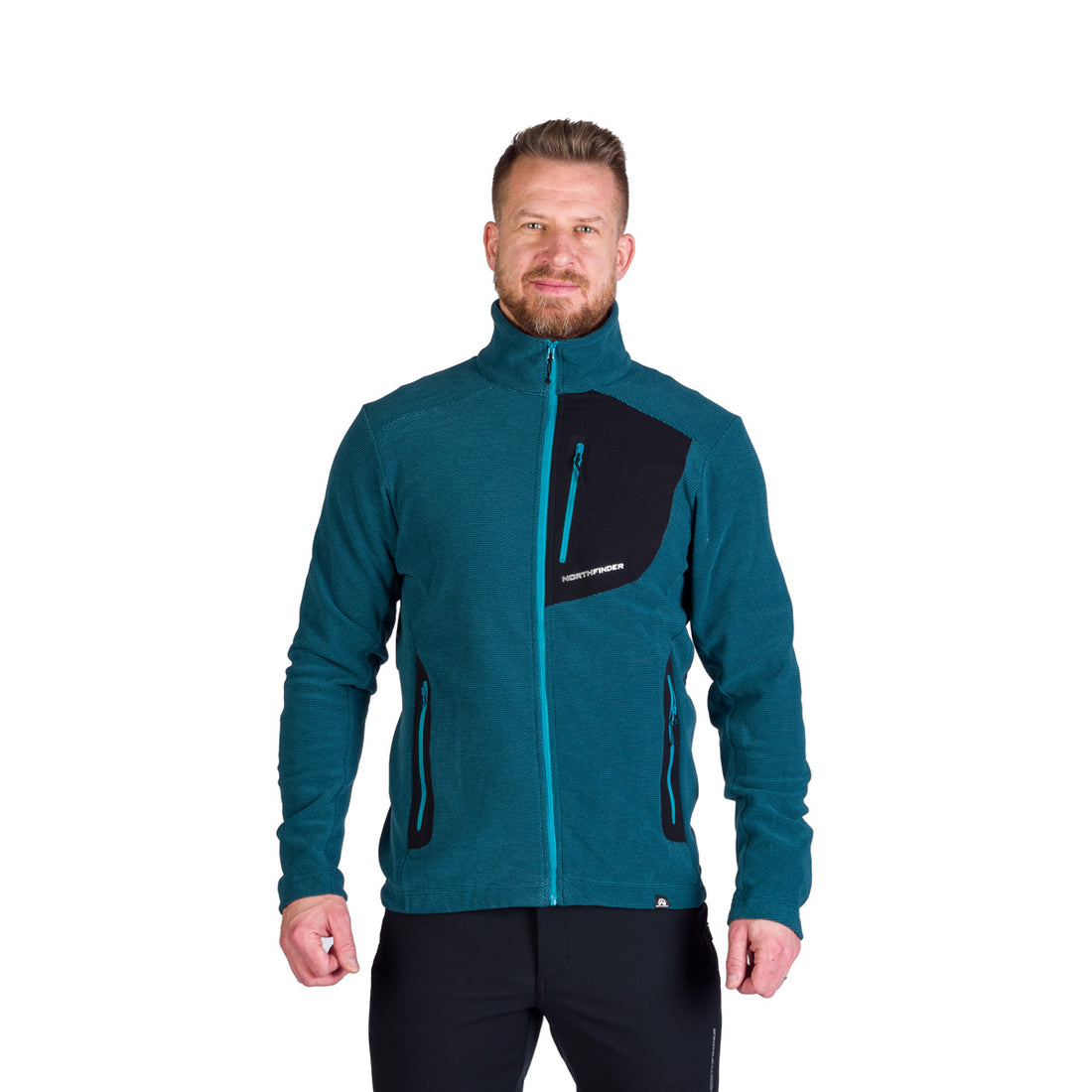 MI-3845OR men's trekking fleece sweater melange style LUDOVICO