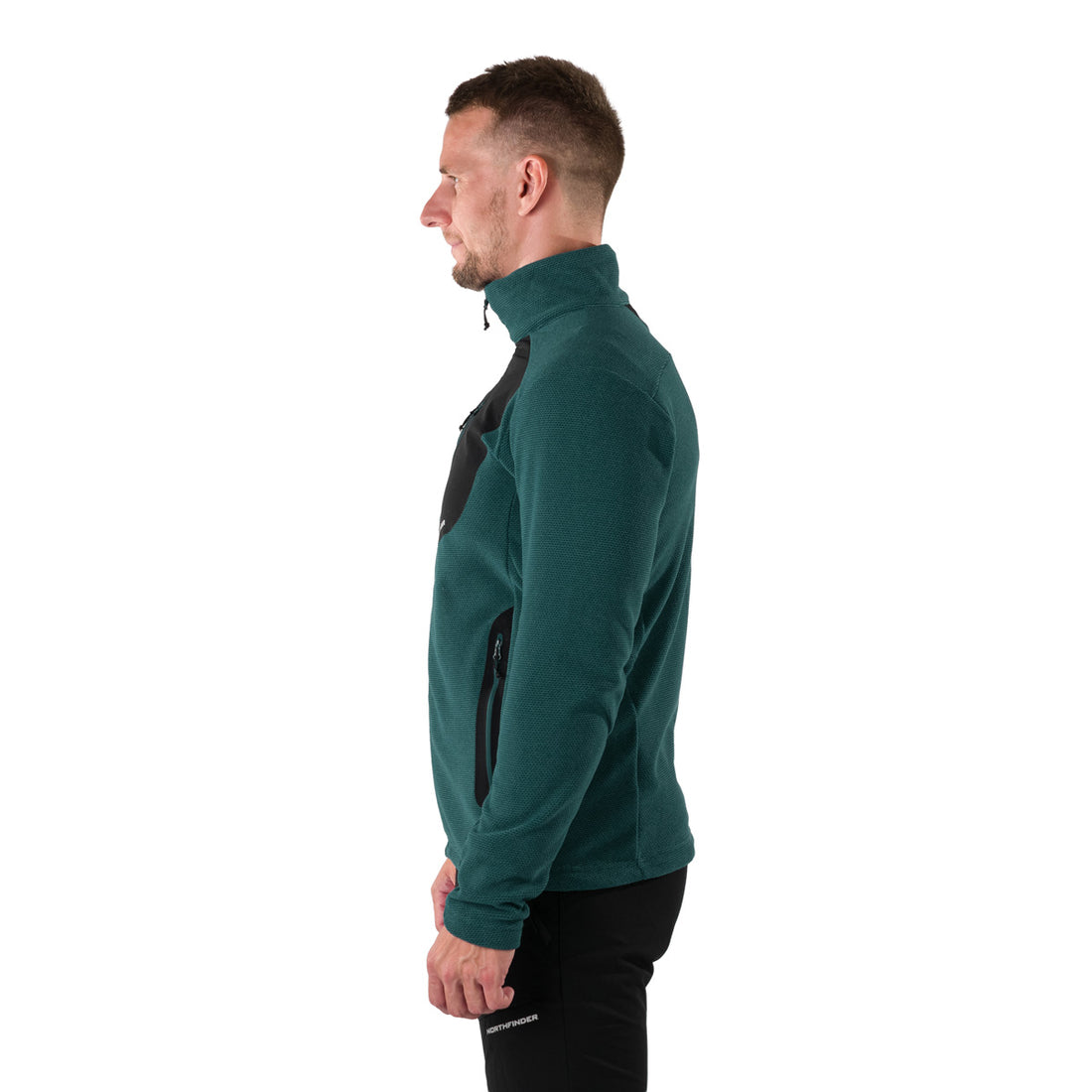 MI-3845OR men's trekking fleece sweater melange style LUDOVICO
