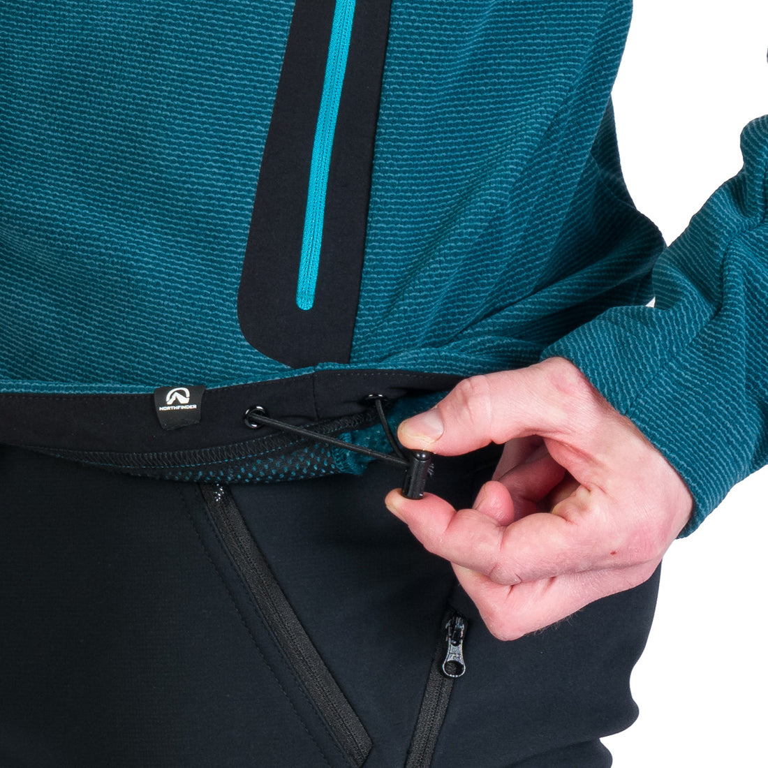 MI-3845OR men's trekking fleece sweater melange style LUDOVICO