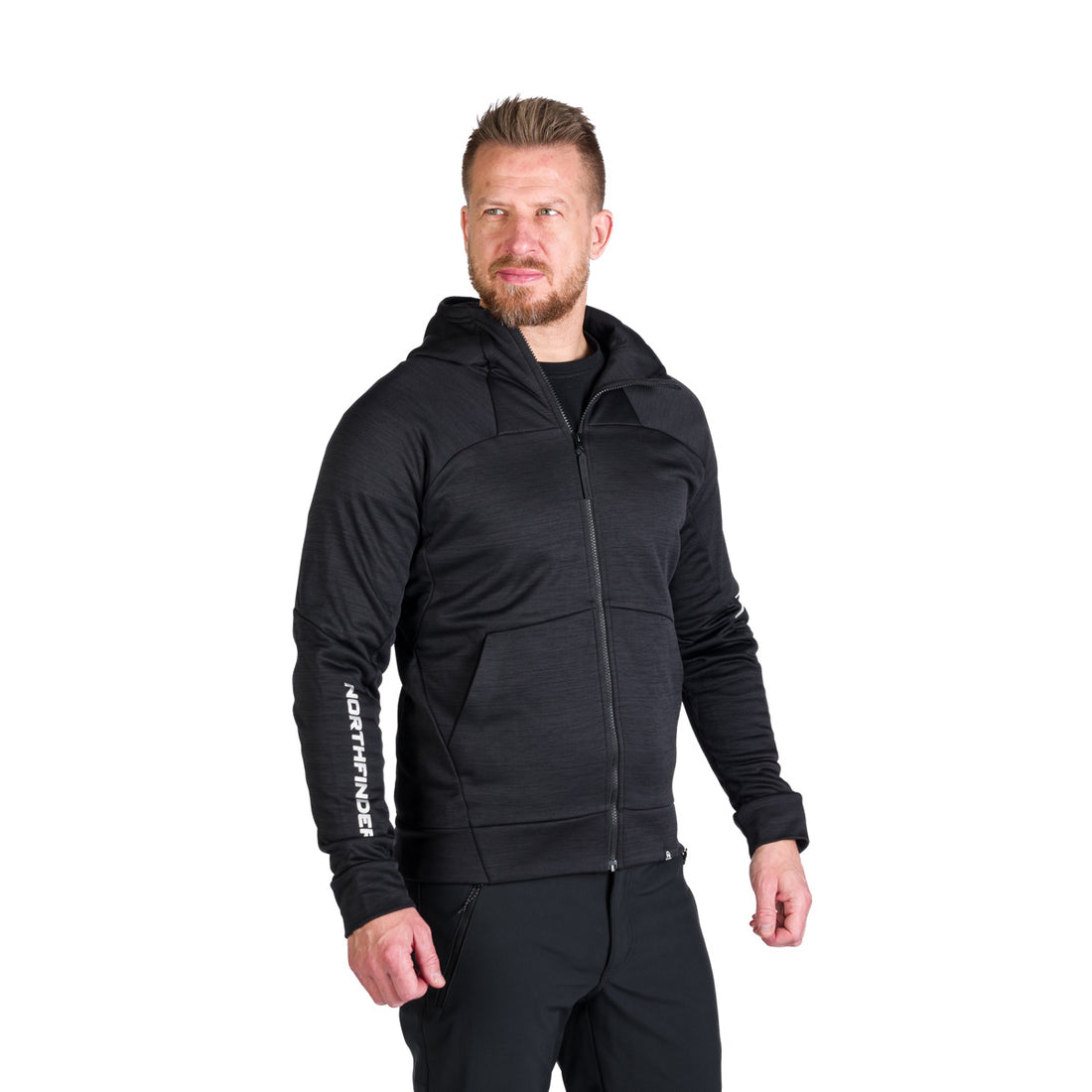 MI-3846OR men's technical fleece sweater melange style LUIGI