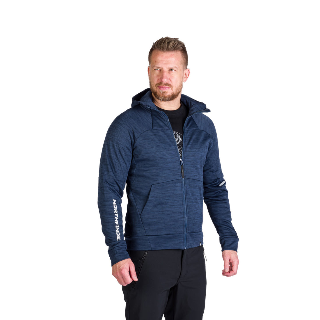 MI-3846OR men's technical fleece sweater melange style LUIGI