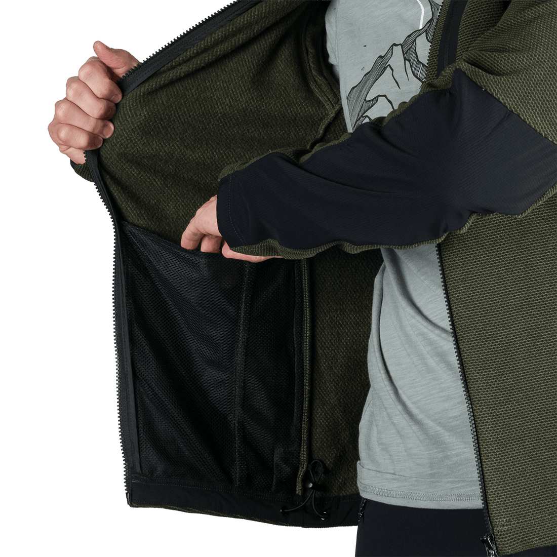 MI-3884OR men's trekking technical sweater with reinforcement SZYMON
