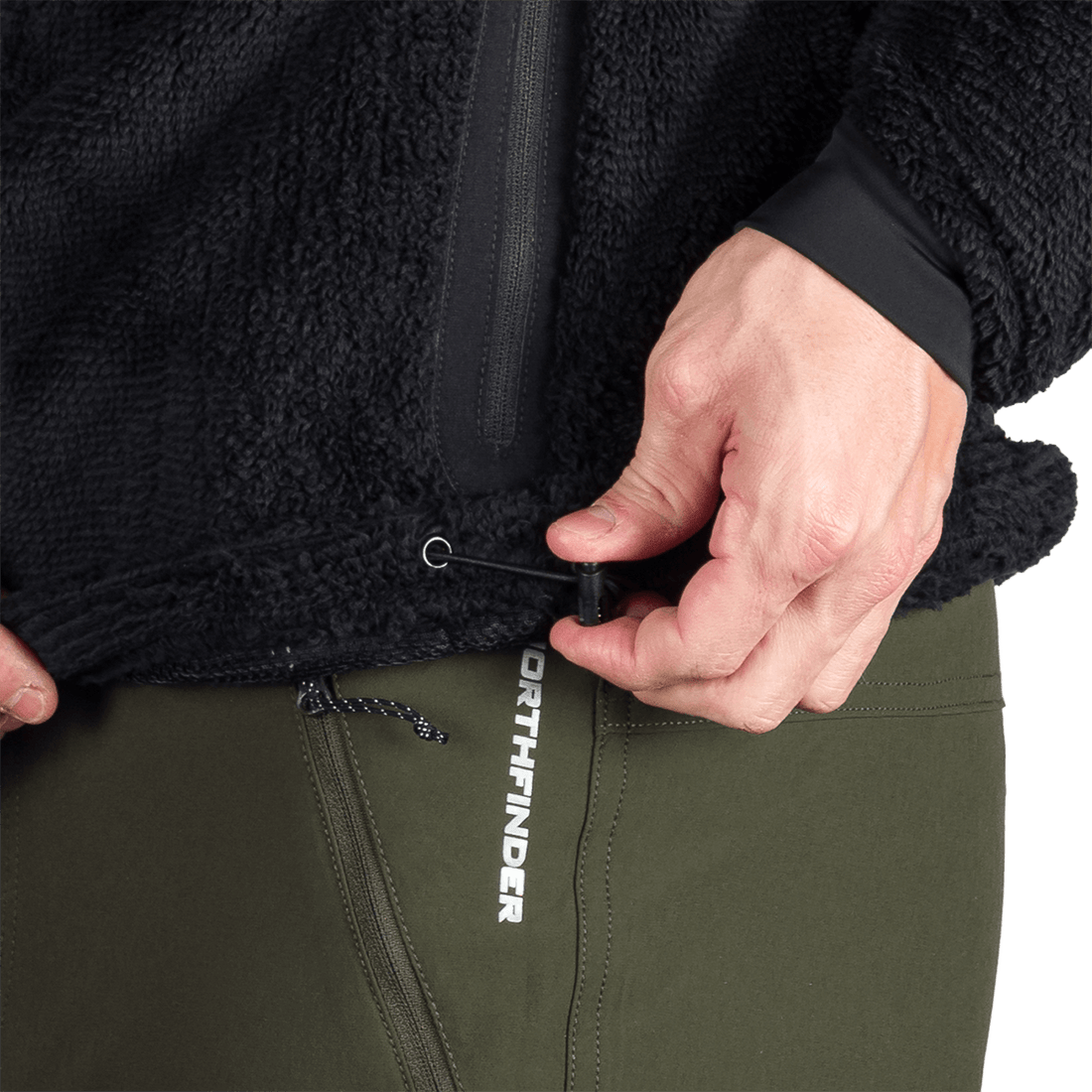 MI-3885OR men's sherpa fleece sweater with reinforcement MIKOLAJ