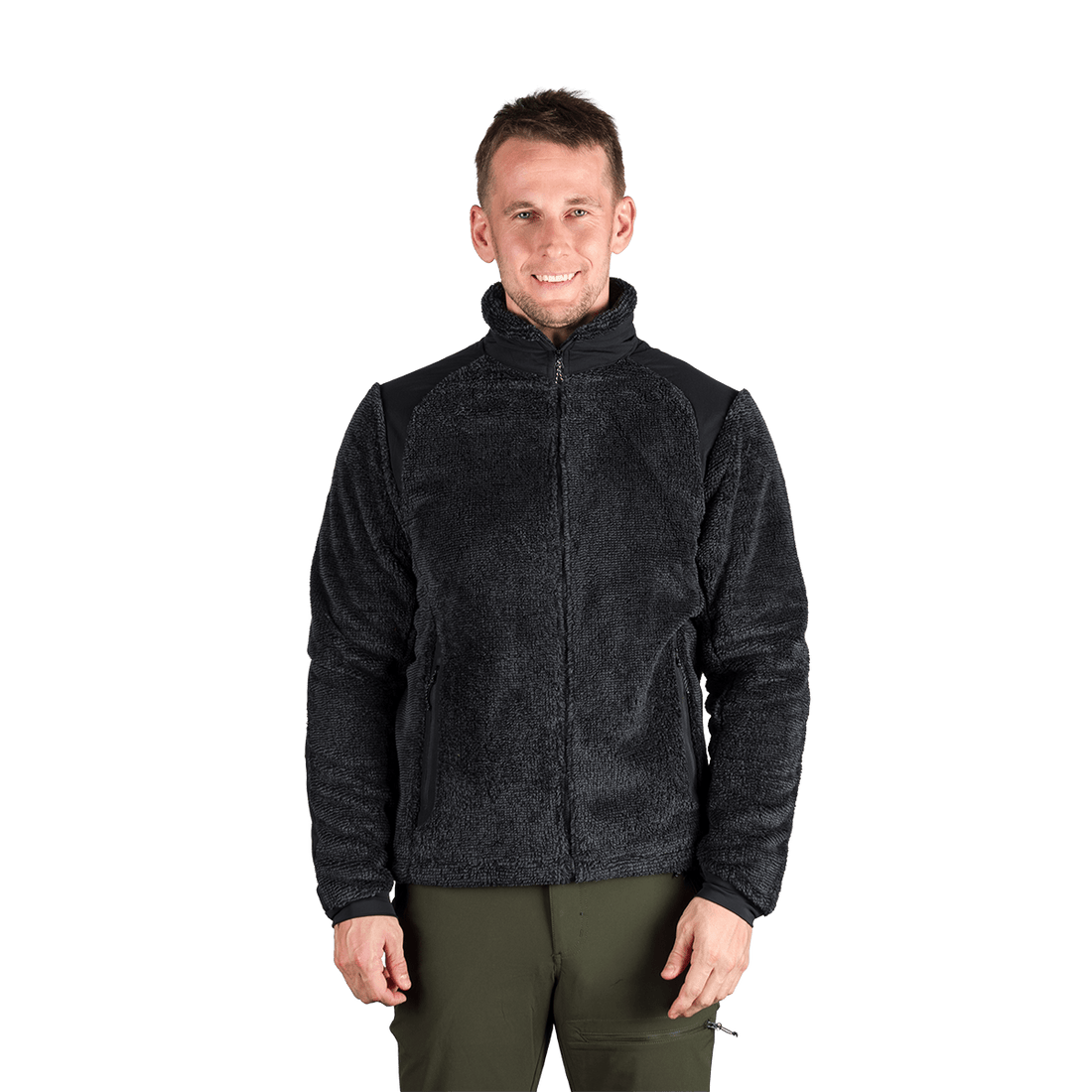 MI-3885OR men's sherpa fleece sweater with reinforcement MIKOLAJ
