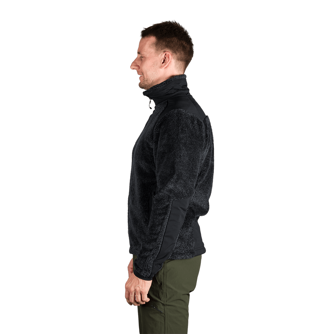 MI-3885OR men's sherpa fleece sweater with reinforcement MIKOLAJ