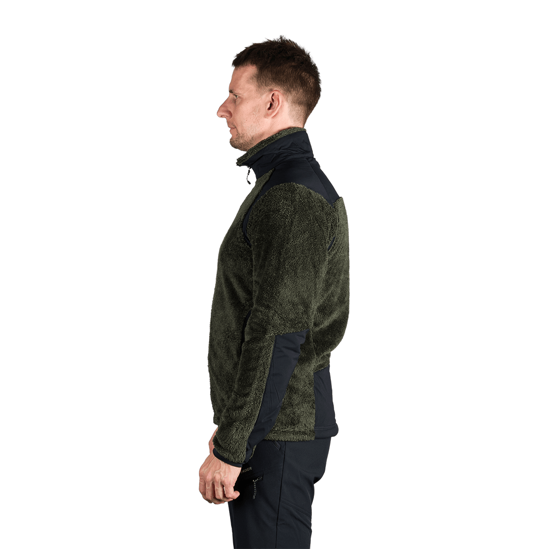 MI-3885OR men's sherpa fleece sweater with reinforcement MIKOLAJ