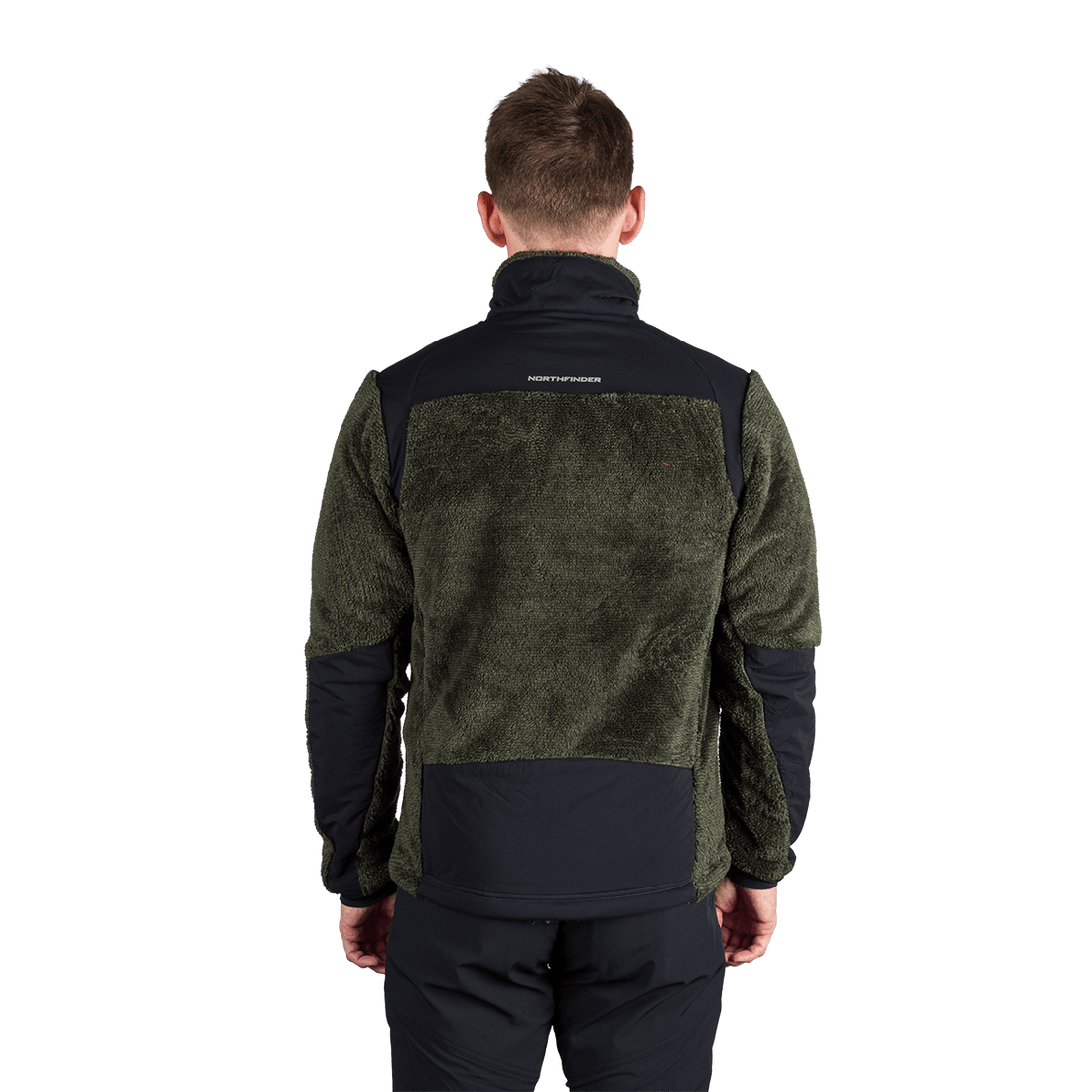 MI-3885OR men's sherpa fleece sweater with reinforcement MIKOLAJ