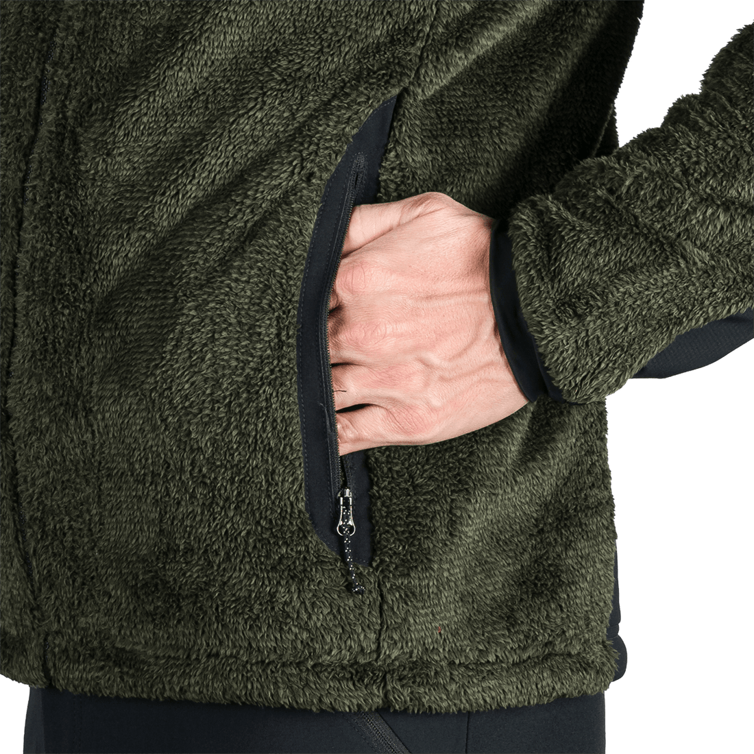 MI-3885OR men's sherpa fleece sweater with reinforcement MIKOLAJ