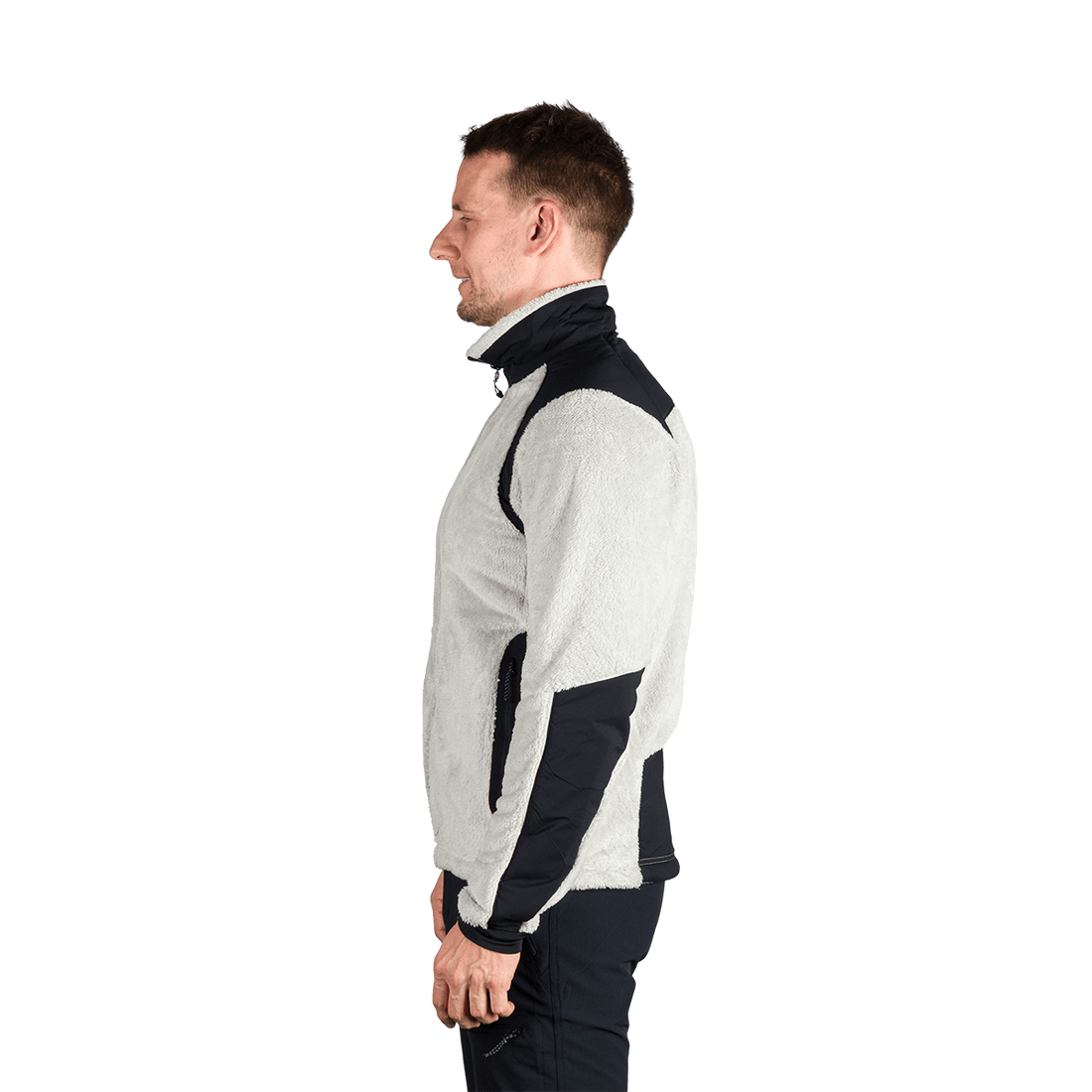 MI-3885OR men's sherpa fleece sweater with reinforcement MIKOLAJ