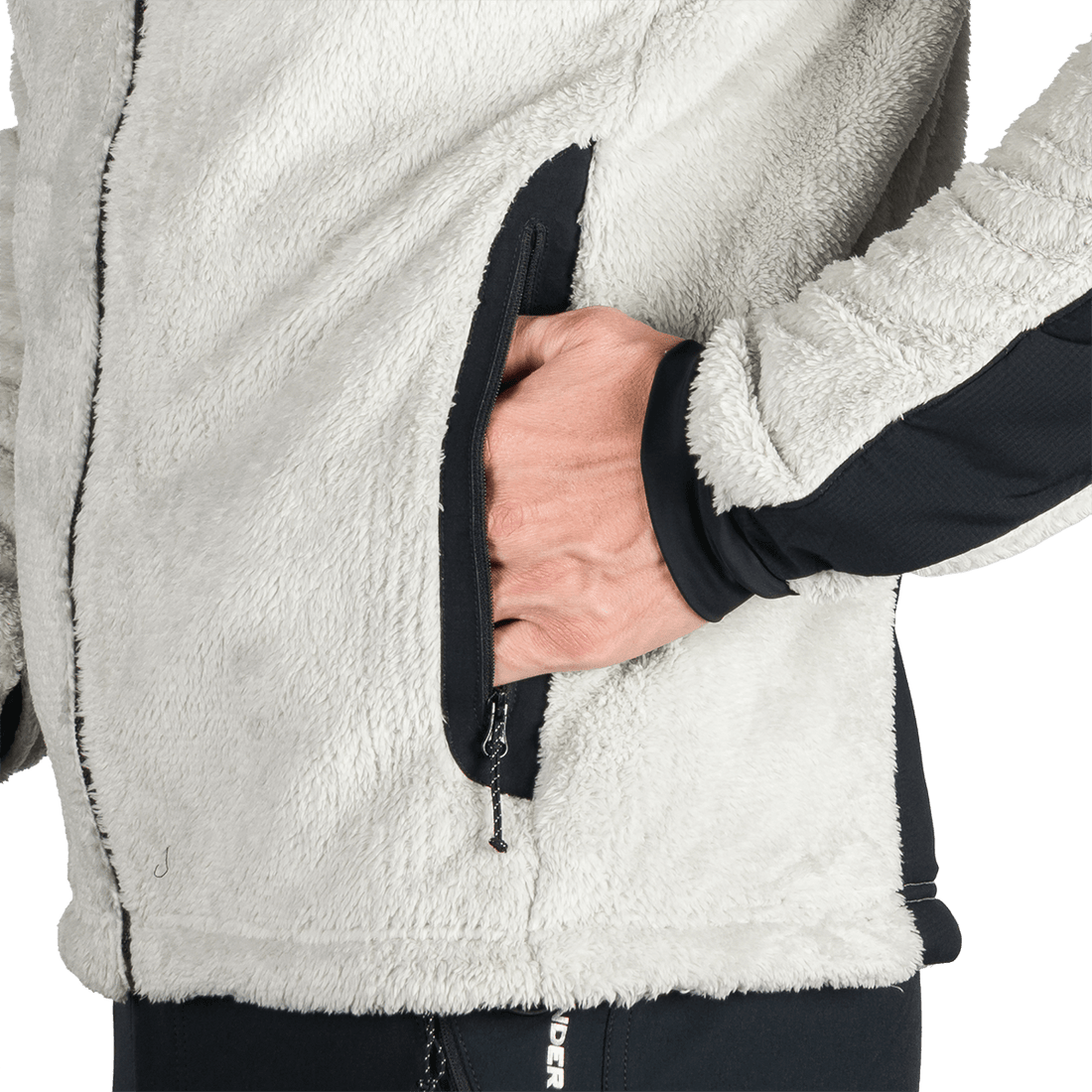 MI-3885OR men's sherpa fleece sweater with reinforcement MIKOLAJ