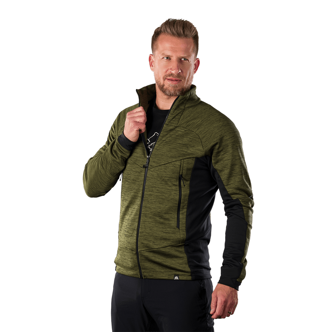MI-3920OR men's melange fleece sweater ELIAS