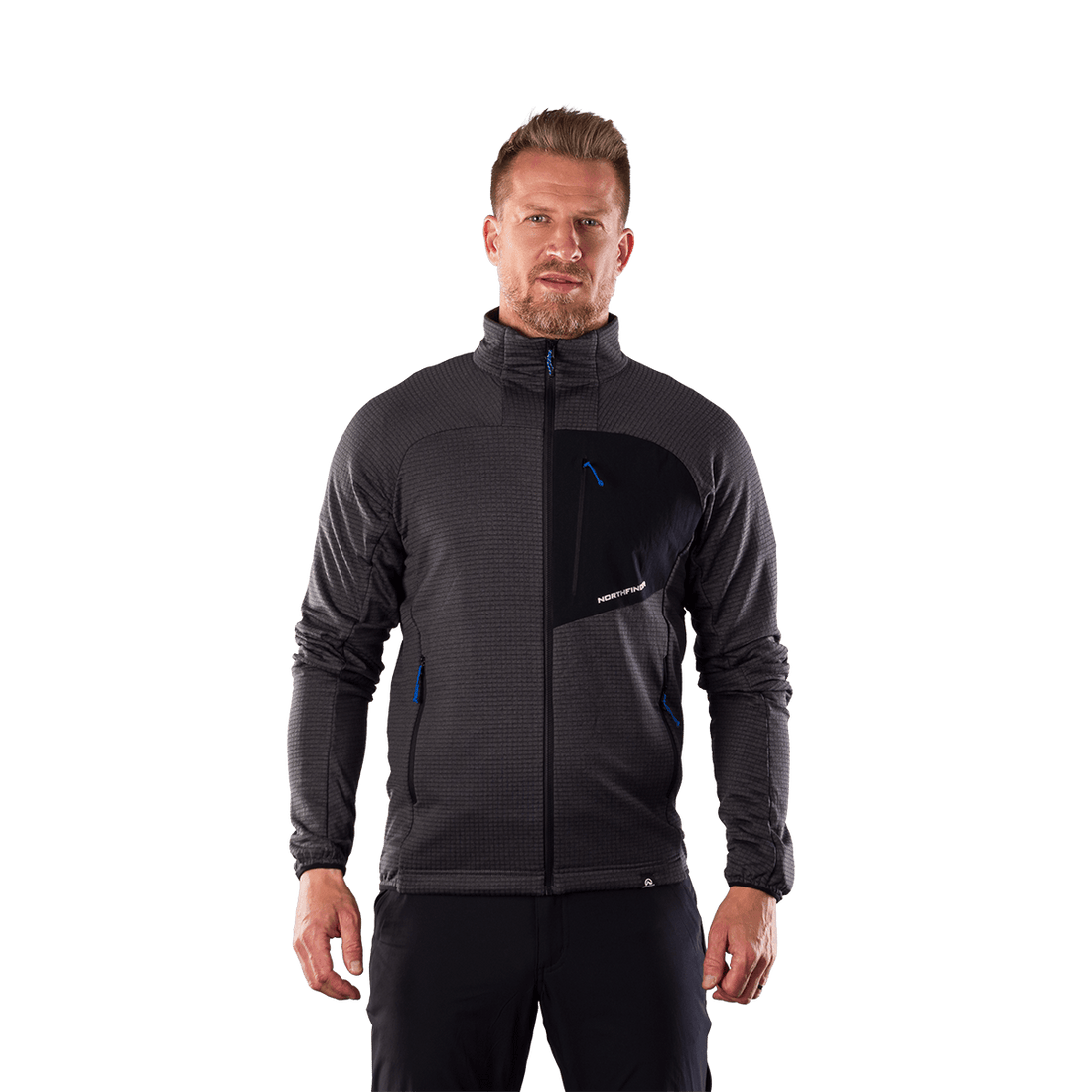 MI-3921OR men's fleece grid sweater EUSTACIO