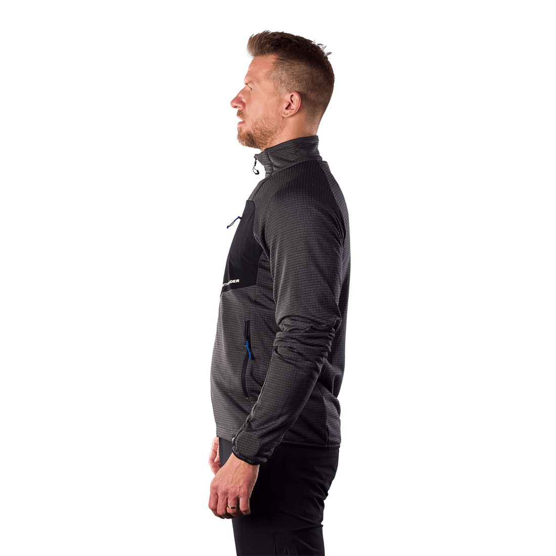 MI-3921OR men's fleece grid sweater EUSTACIO