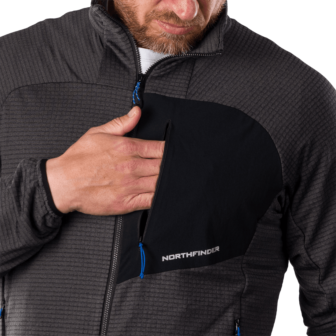 MI-3921OR men's fleece grid sweater EUSTACIO