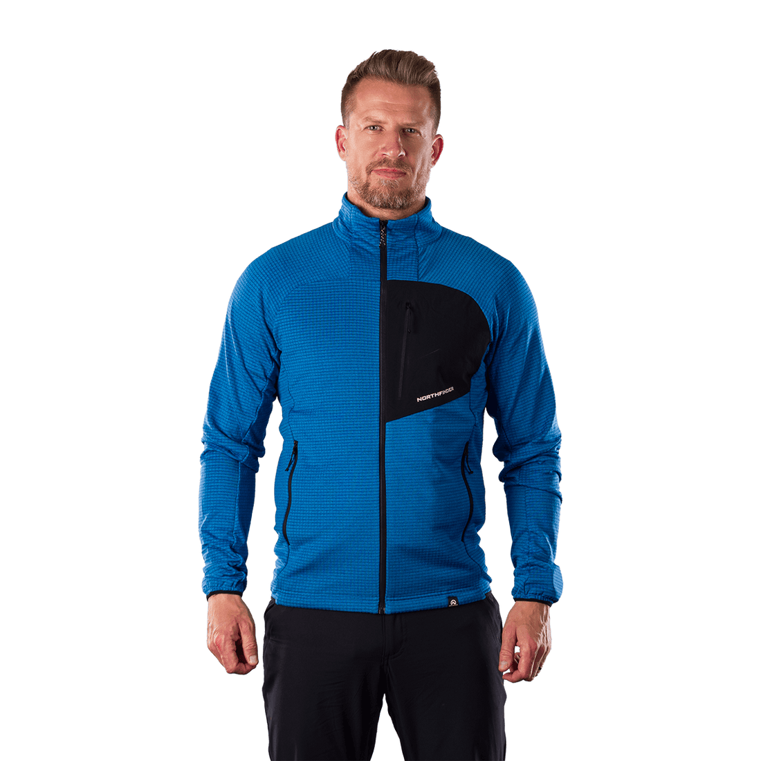 MI-3921OR men's fleece grid sweater EUSTACIO