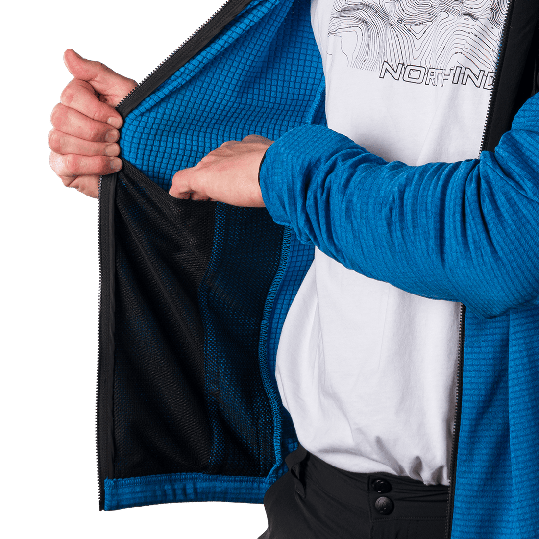MI-3921OR men's fleece grid sweater EUSTACIO