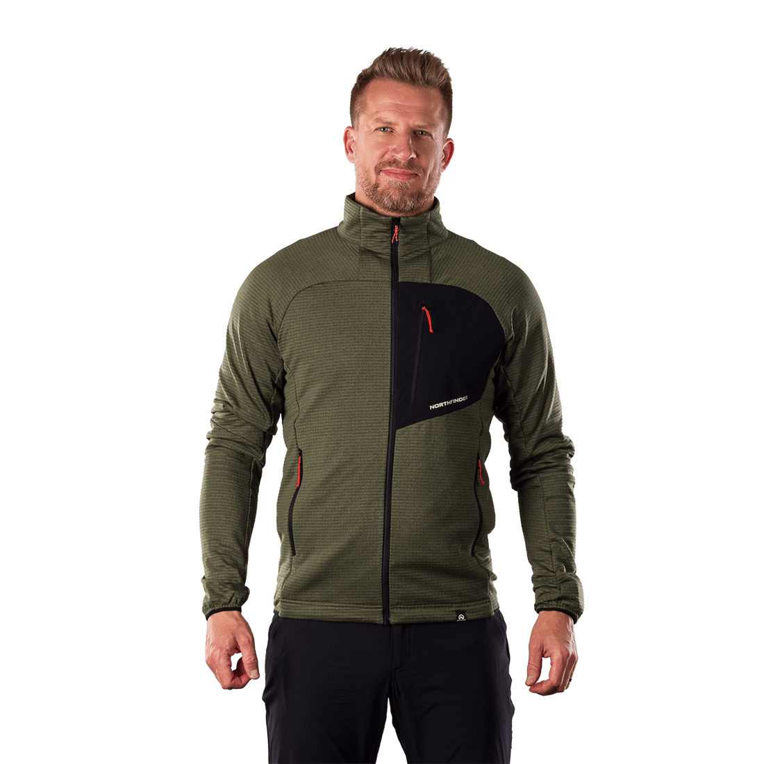 MI-3921OR men's fleece grid sweater EUSTACIO